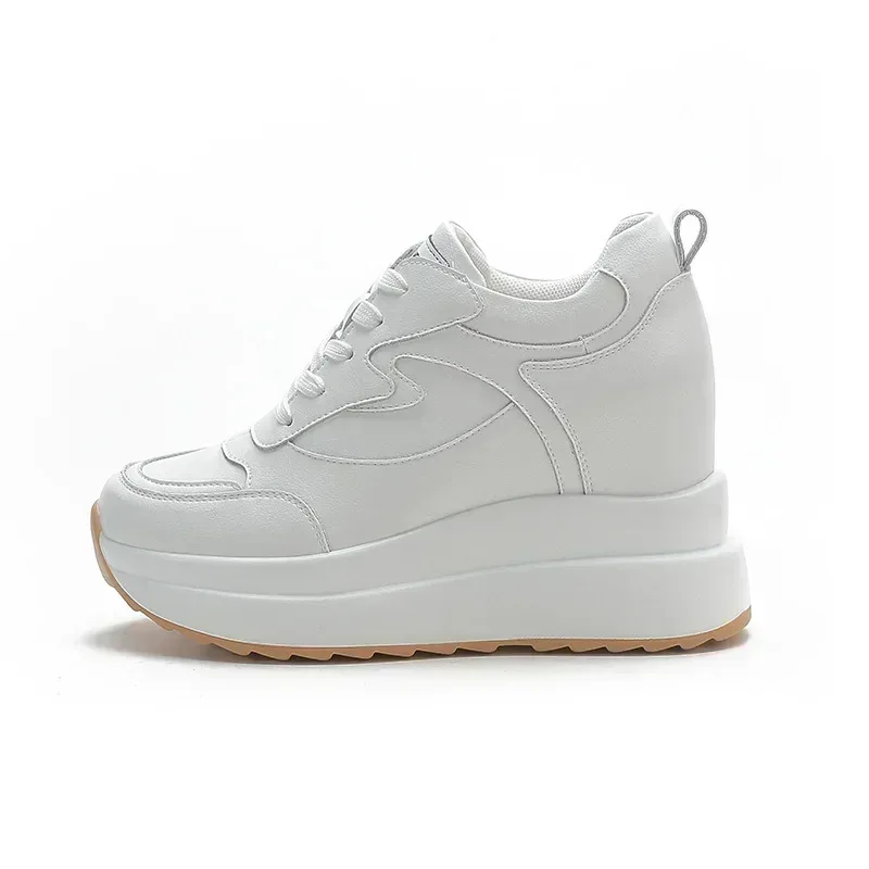 Fujin 10cm 4 inch Platform Wedge Sneakers Chunky Shoes Genuine Leather for Women Summer Shoes Autumn Walking Sneakers Fashion