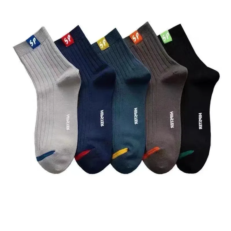 1 Pairs Mens Letters SP Middle Tube Socks Spring and Summer Shallow Low Top Sport Short Socks Trend in Tube Socks Calcetines