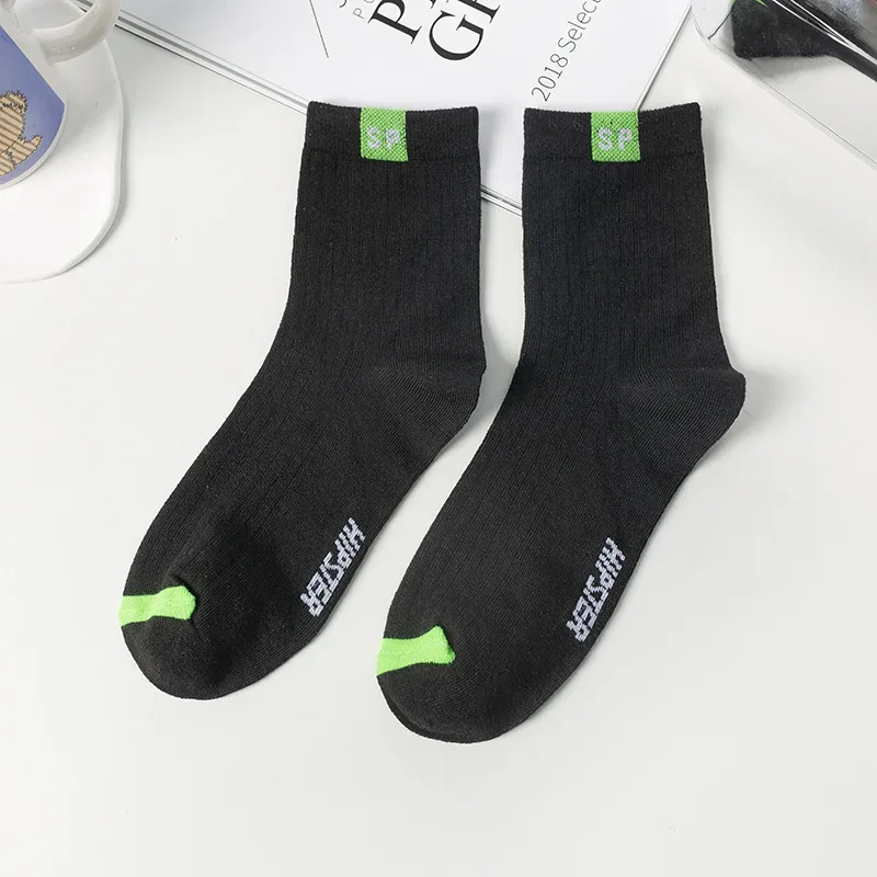 1 Pairs Mens Letters SP Middle Tube Socks Spring and Summer Shallow Low Top Sport Short Socks Trend in Tube Socks Calcetines