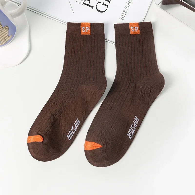 1 Pairs Mens Letters SP Middle Tube Socks Spring and Summer Shallow Low Top Sport Short Socks Trend in Tube Socks Calcetines