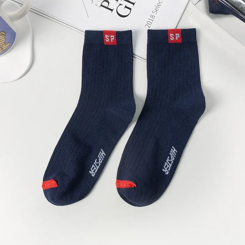 1 Pairs Mens Letters SP Middle Tube Socks Spring and Summer Shallow Low Top Sport Short Socks Trend in Tube Socks Calcetines