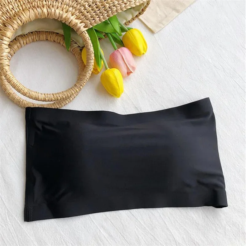 Seamless One-piece Tube Tops Women Removable Pads Intimates Basic Black/White/Skin Womens Strapless Bra Bandeau Sexy Lingerie