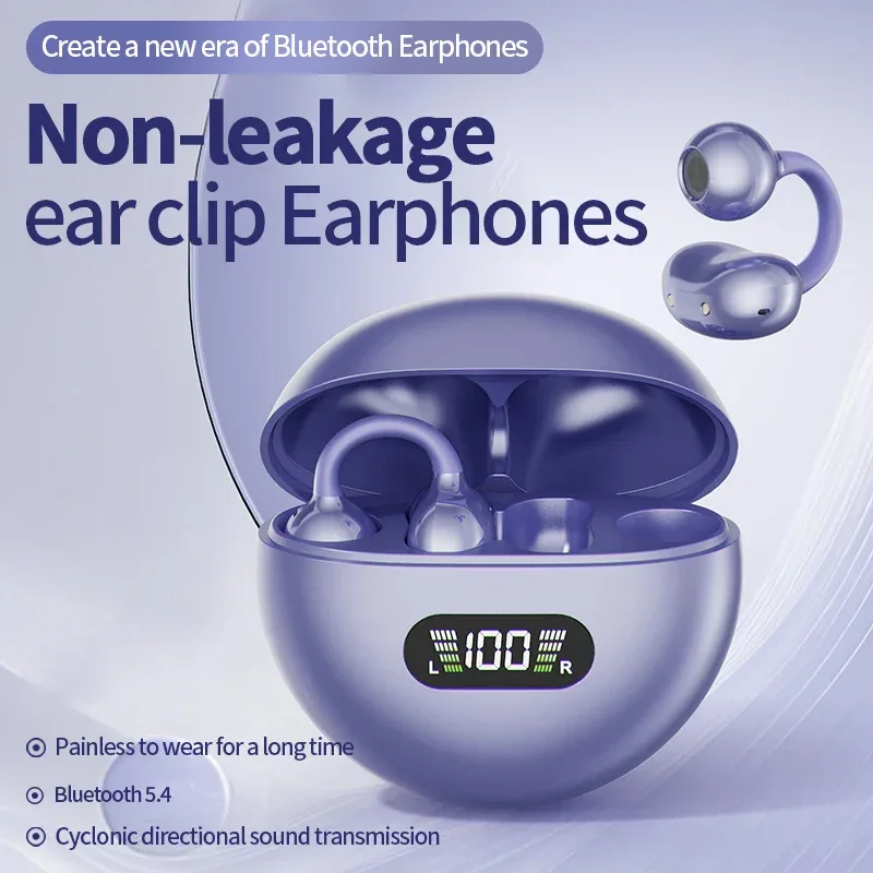 New Sport Earclip Wireless Headphone Bluetooth Earphone audífonos bluetooth inalámbrico Gaming LED Display for xiaomi huawei