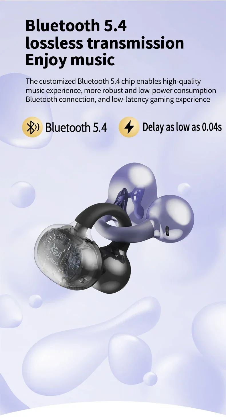 New Sport Earclip Wireless Headphone Bluetooth Earphone audífonos bluetooth inalámbrico Gaming LED Display for xiaomi huawei