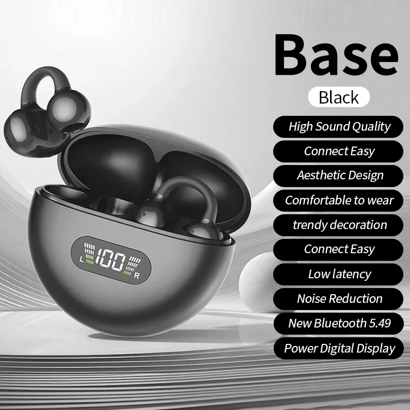 New Sport Earclip Wireless Headphone Bluetooth Earphone audífonos bluetooth inalámbrico Gaming LED Display for xiaomi huawei