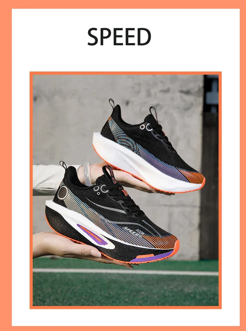 Unisex Carbon Board Running Shoes Professional Marathon Lightweight Bouncing Pad Breathable Ladies Stable Support Sports Shoes