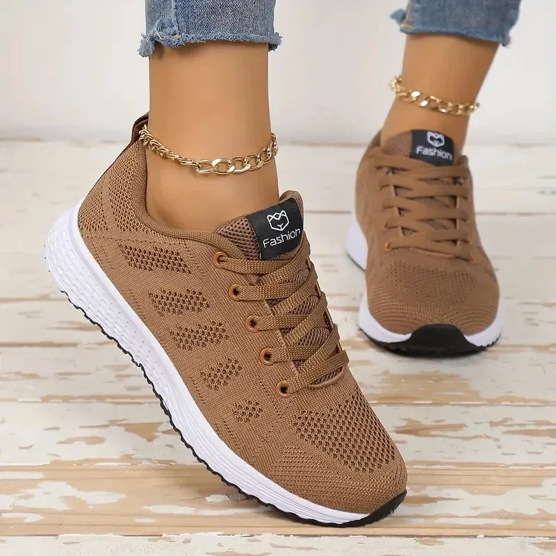Women's Casual Flats Sports Shoes Mesh Breathable Trainers Ladies Shoes Platform Female Sneakers for Women Basket Tenis Feminino