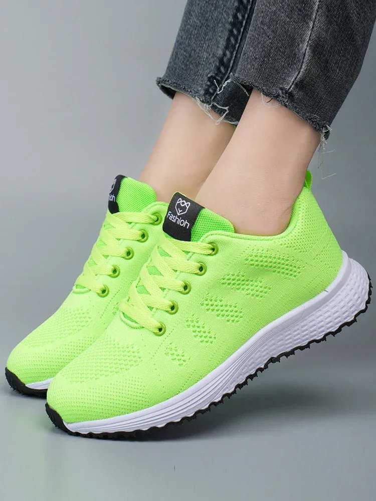 Women's Casual Flats Sports Shoes Mesh Breathable Trainers Ladies Shoes Platform Female Sneakers for Women Basket Tenis Feminino