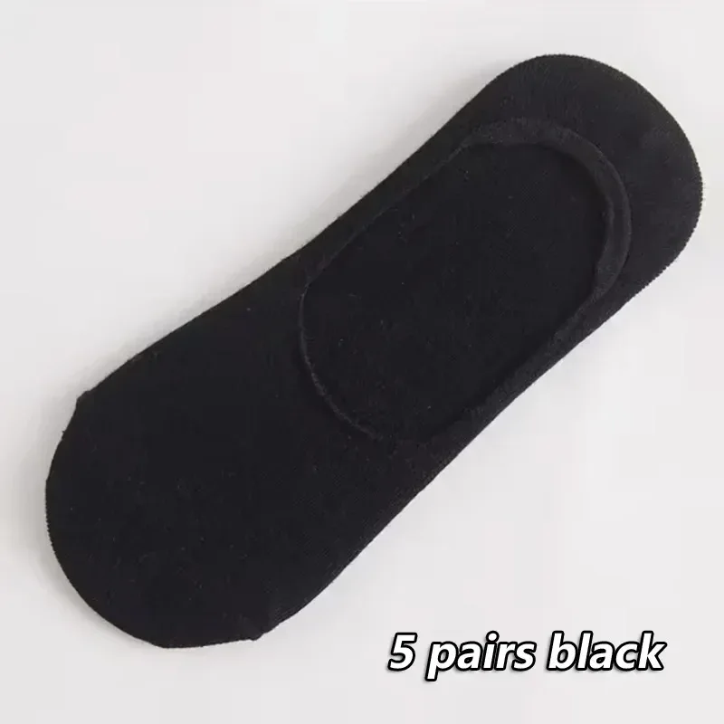 5Pairs Men Boat Cotton Socks Summer Autumn Non-slip Silicone Invisible Breathable Socks Male Ankle Sock Slippers Sports Socks