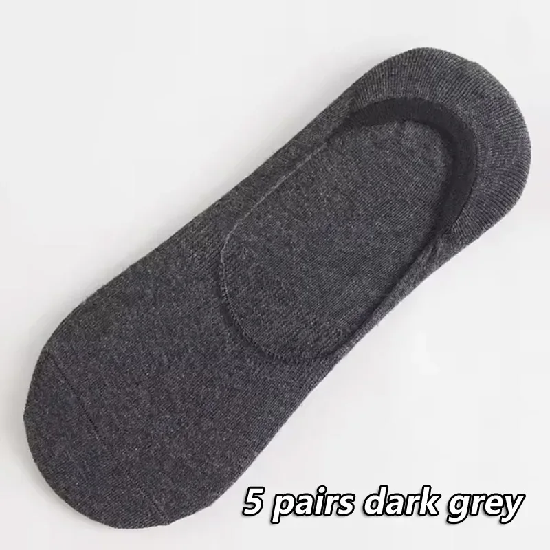 5Pairs Men Boat Cotton Socks Summer Autumn Non-slip Silicone Invisible Breathable Socks Male Ankle Sock Slippers Sports Socks
