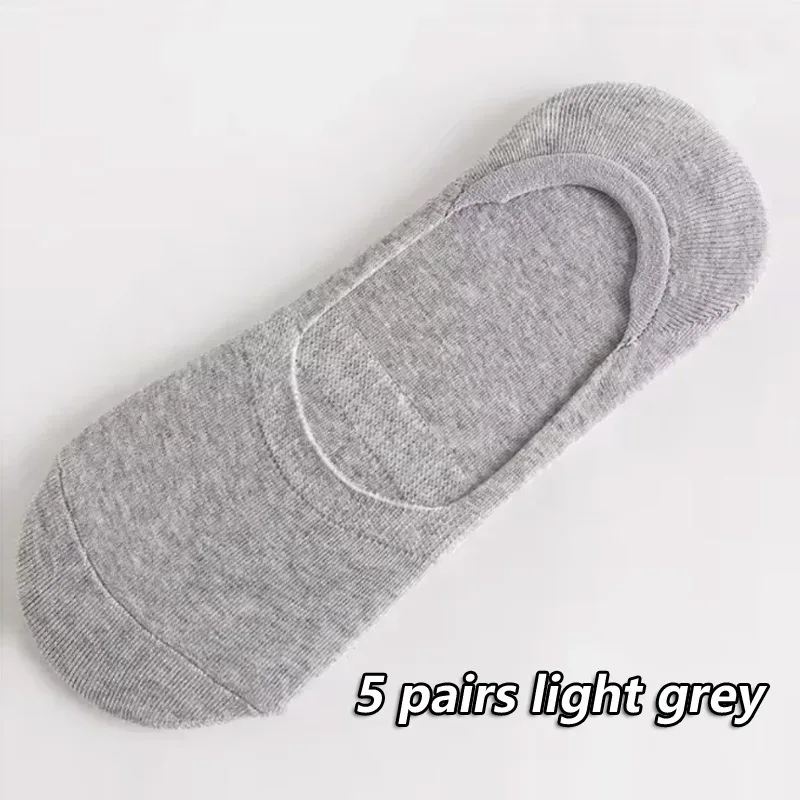 5Pairs Men Boat Cotton Socks Summer Autumn Non-slip Silicone Invisible Breathable Socks Male Ankle Sock Slippers Sports Socks