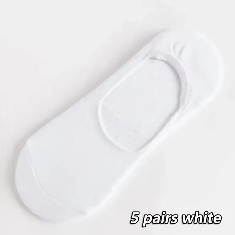 5Pairs Men Boat Cotton Socks Summer Autumn Non-slip Silicone Invisible Breathable Socks Male Ankle Sock Slippers Sports Socks
