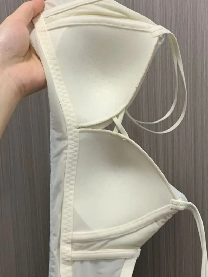Wirefree Push Up Bra Set for Small Bust | French Ruffle Trim Silk Feel Thin Cups, Sweet Sexy Bralette | Hot MOYISU Sexy Panty AB