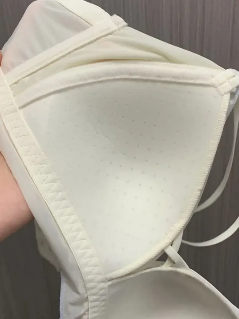 Wirefree Push Up Bra Set for Small Bust | French Ruffle Trim Silk Feel Thin Cups, Sweet Sexy Bralette | Hot MOYISU Sexy Panty AB