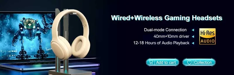 Bluetooth 5.3 Headsets Gaming Headphones Dual Mode Wireless Earphones Foldable Noise Reduction Music Headsets For iPhone Xiaomi