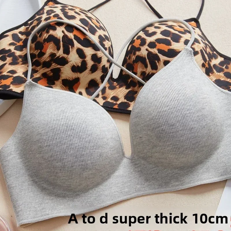 10CM Ultra Thick Push Up Bra for Small Chest Women Wireless Seamless No Side Fat Bra Lift Shape Body Shaper with Invisible Back