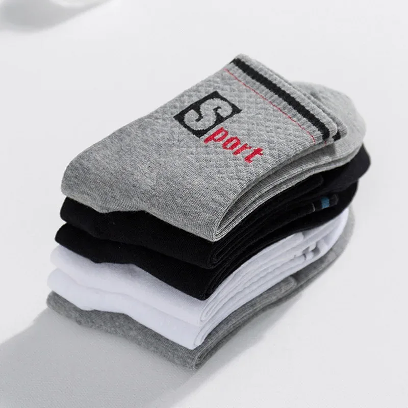 3 Pairs/Pack Big Large Socks EU 47,48,49 Sports Mid Socks Men's Plus Size Combed Cotton Compression Socks Meias Calcetines Male