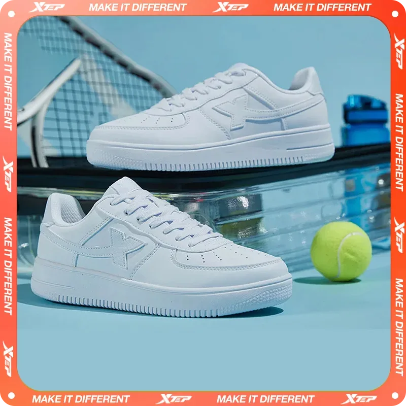 Xtep Skateboarding Shoes Non-Slip Wear-Resistant Casual White Couple Skate Sneakers Male Female Luxury Brand Shoes 881219319851