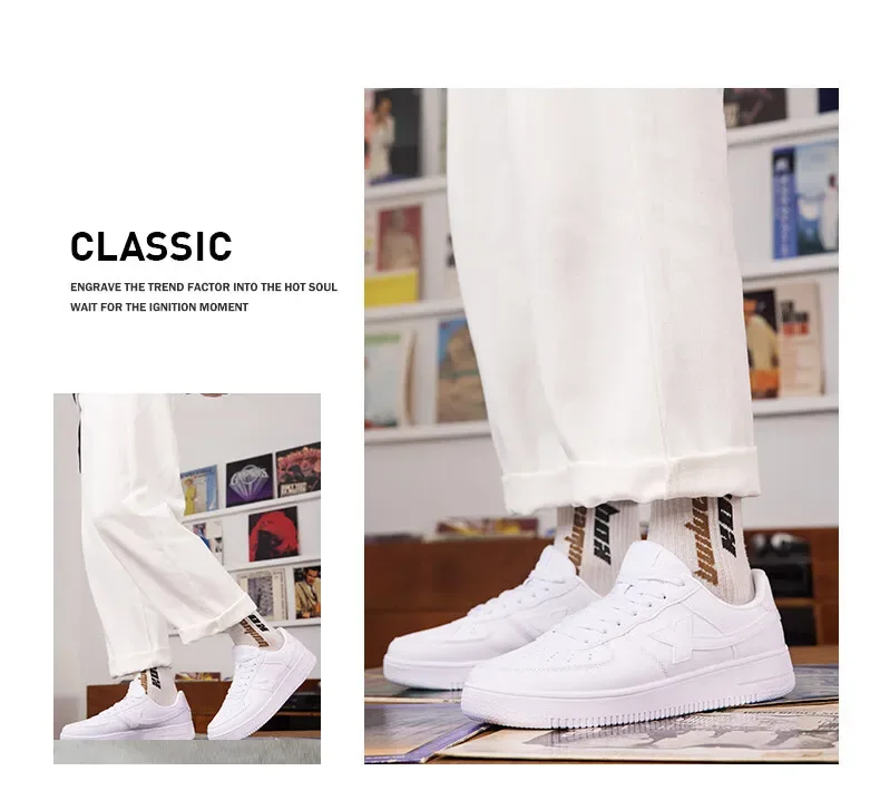 Xtep Skateboarding Shoes Non-Slip Wear-Resistant Casual White Couple Skate Sneakers Male Female Luxury Brand Shoes 881219319851