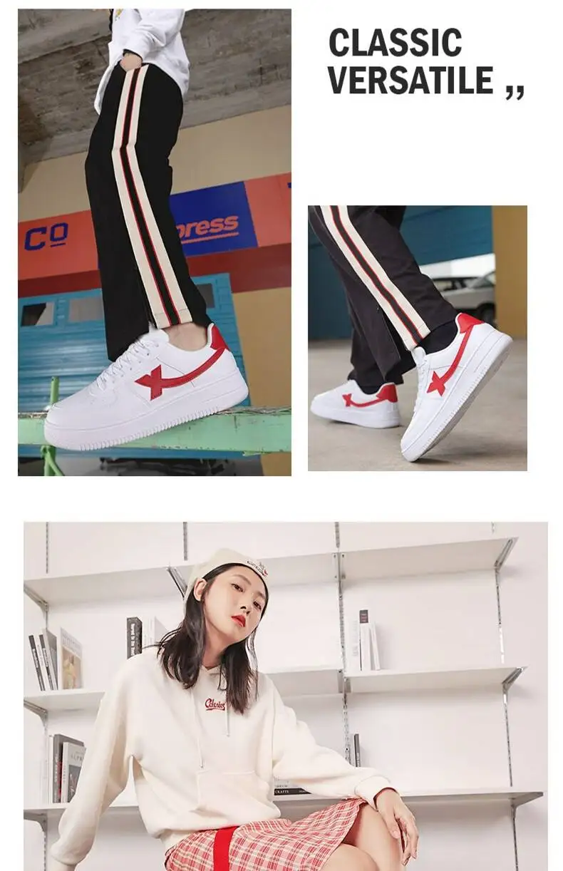 Xtep Skateboarding Shoes Non-Slip Wear-Resistant Casual White Couple Skate Sneakers Male Female Luxury Brand Shoes 881219319851