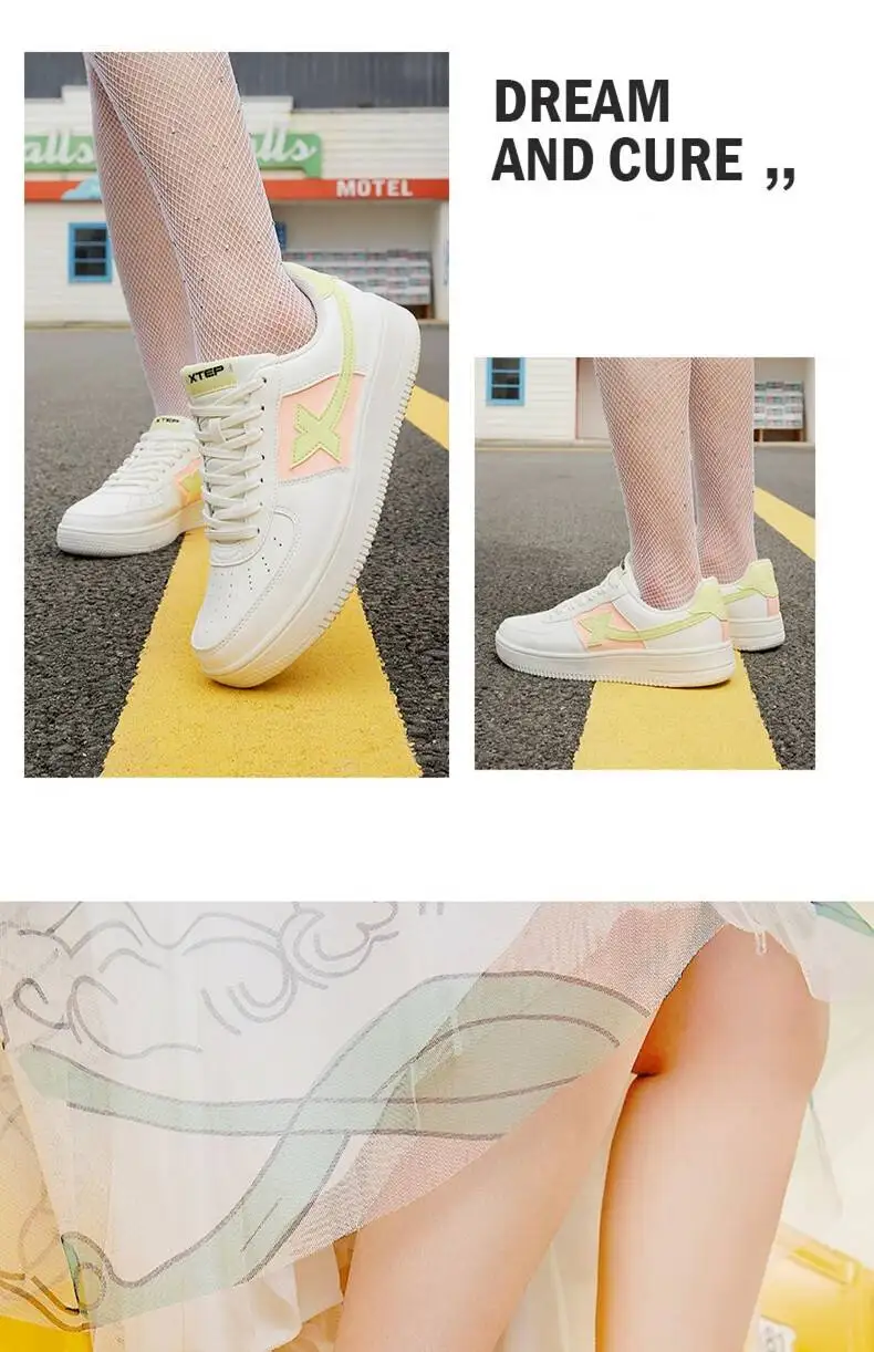 Xtep Skateboarding Shoes Non-Slip Wear-Resistant Casual White Couple Skate Sneakers Male Female Luxury Brand Shoes 881219319851
