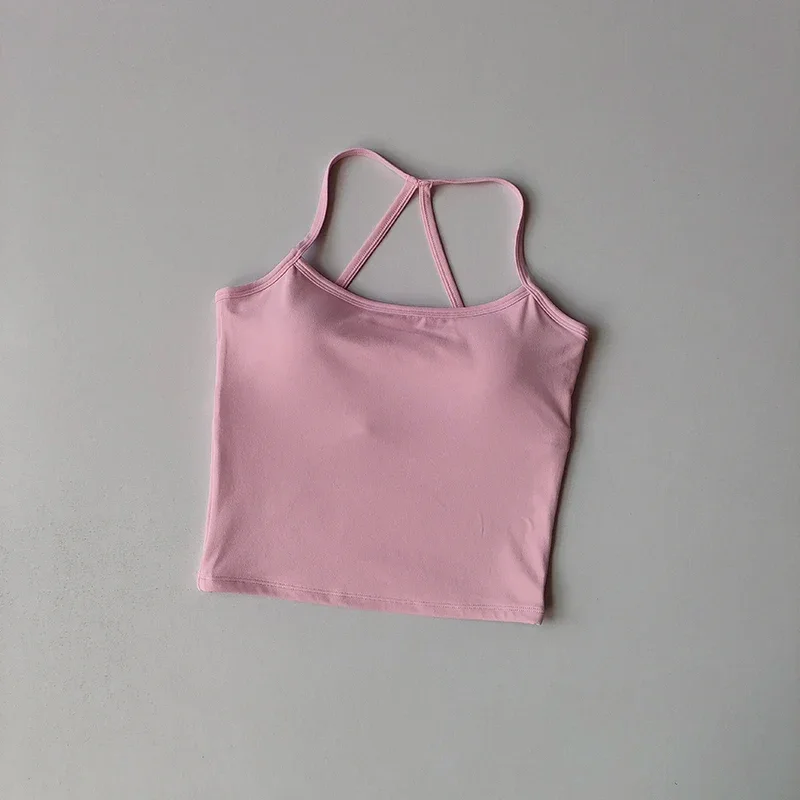 2PCS Gym Fitness Medium-intensity Sports Vest Beauty Back Yoga Suit Sports Bra Women Pilates Bra High Waist Hip Lift Shorts Set