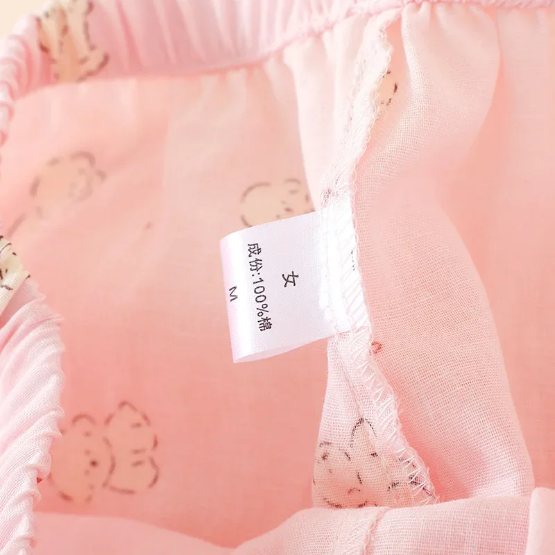 Summer Women Pajamas 3 Pieces Set 100% Gauze Cotton Female Sleepwear Bedroom Set Short sleeved long pants + shorts Woman Piiama