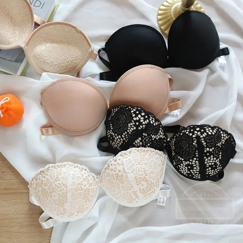Strapless Lace Bras for Women Sexy Lingerie Backless Invisible Wireless Bralette 1/2 Cup Push Up Underwear Girls Backless Bras