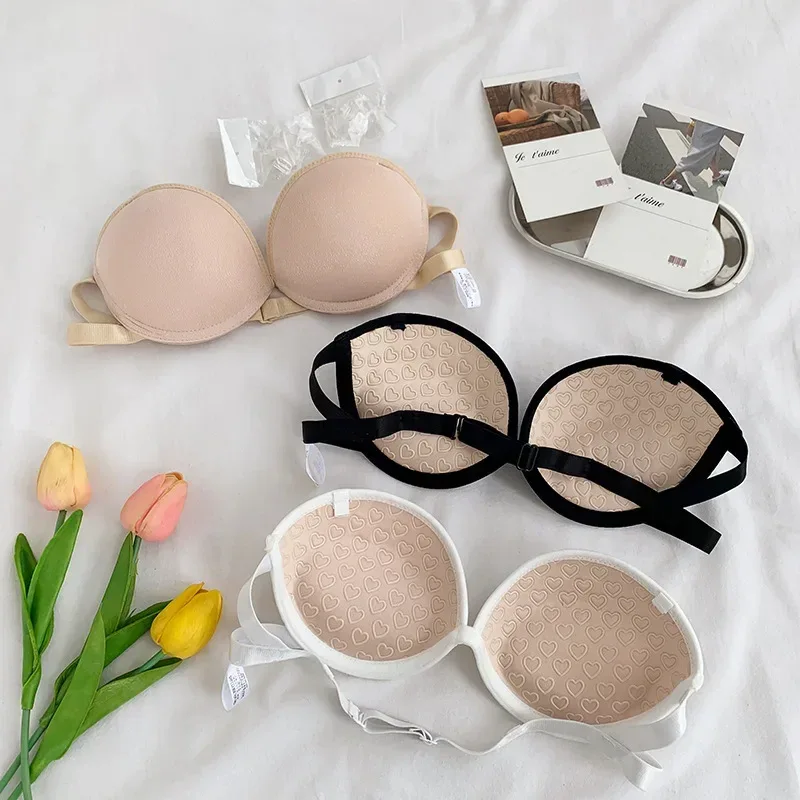 Strapless Lace Bras for Women Sexy Lingerie Backless Invisible Wireless Bralette 1/2 Cup Push Up Underwear Girls Backless Bras