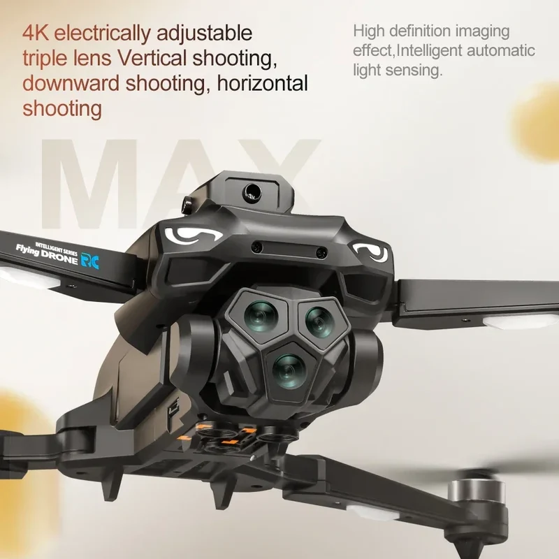 Drones with HD Three Cameras M33 360°Obstacle Avoidance Zoom Screen RC WIFI 20Min ESC Brushless FPV Drone Toys