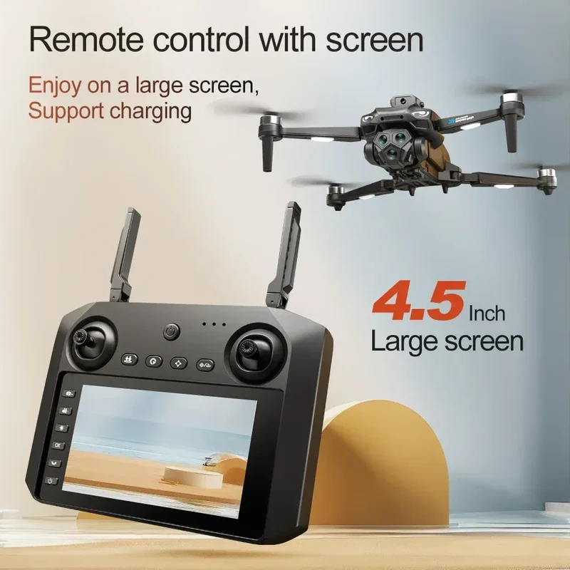Drones with HD Three Cameras M33 360°Obstacle Avoidance Zoom Screen RC WIFI 20Min ESC Brushless FPV Drone Toys