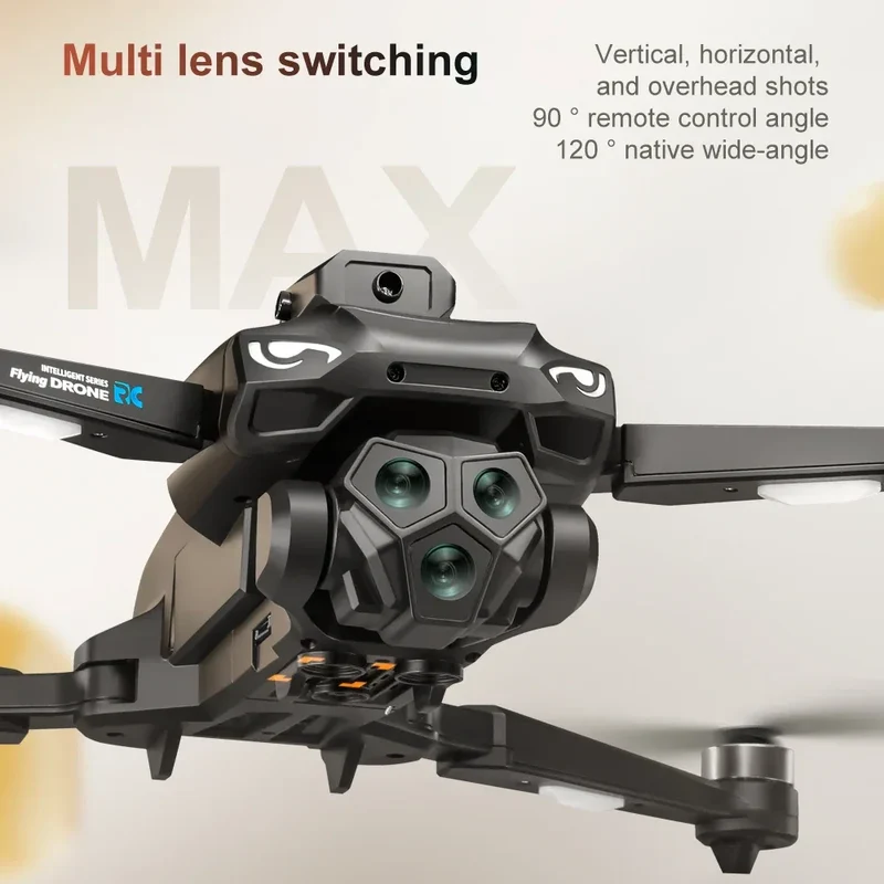 Drones with HD Three Cameras M33 360°Obstacle Avoidance Zoom Screen RC WIFI 20Min ESC Brushless FPV Drone Toys