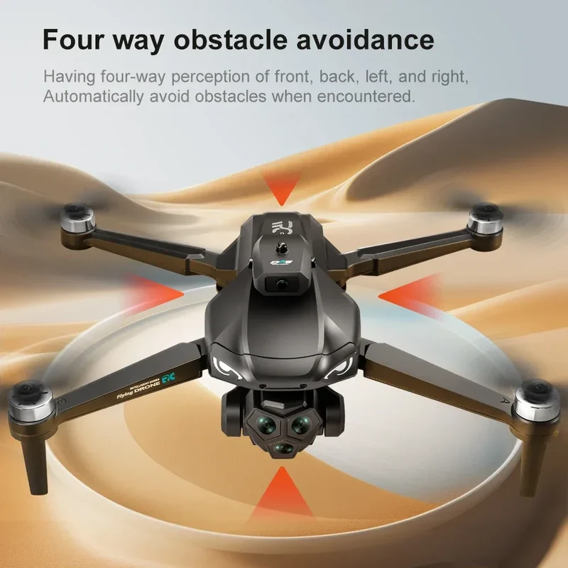 Drones with HD Three Cameras M33 360°Obstacle Avoidance Zoom Screen RC WIFI 20Min ESC Brushless FPV Drone Toys