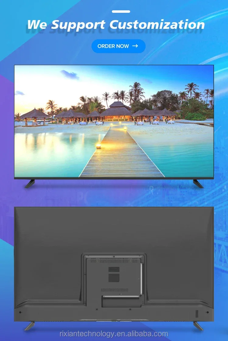 43 55 65 75 Inch Smart Tv Android Wifi T2S2 4K Smart Television 60 75hz High Definition For Home