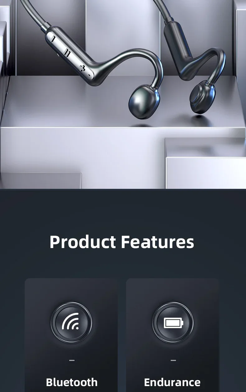 Ks15 Bluetooth Earphone Neck Mounted Wireless Headset With High Power Sound Conduction And Long Battery Life