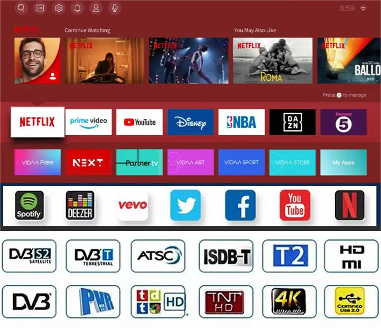 Fire Android Tv Oem Custom Logo Hd Video 4k Ultra Hd Plastic Led Tv 75 Inch Smart Tv