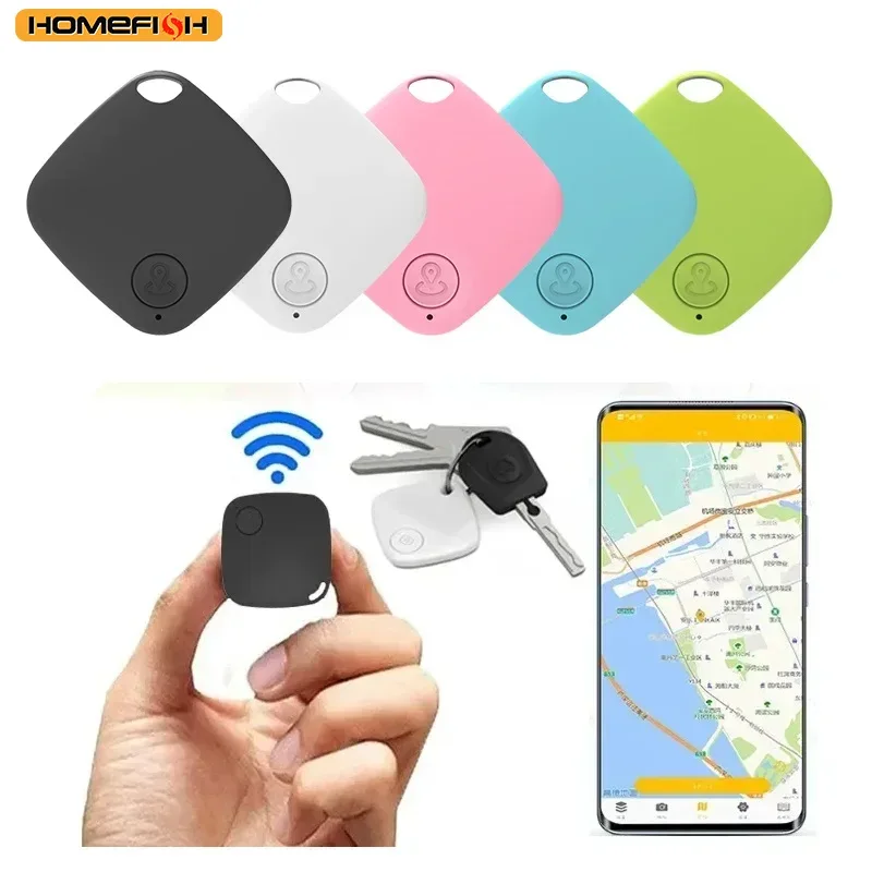 HOMEFISH Mini Bluetooth 5.0 Tracker AntiLost Device Round Pet Kids Bag Wallet Tracking Smart Finder Locator