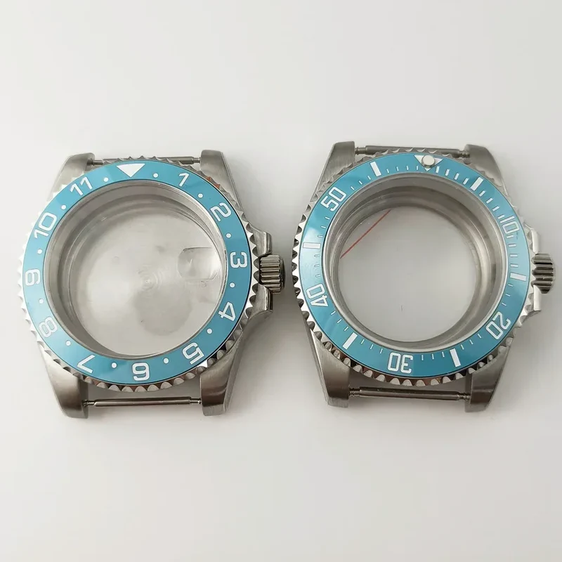 Goutent 40mm Sapphire Crystal Watch Case Blue Ceramic Bezel Fit NH34 NH35 NH36 ETA 2824 PT5000 ST2130 Movement