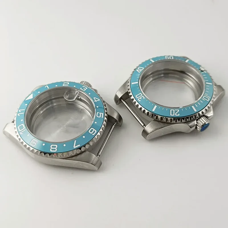 Goutent 40mm Sapphire Crystal Watch Case Blue Ceramic Bezel Fit NH34 NH35 NH36 ETA 2824 PT5000 ST2130 Movement