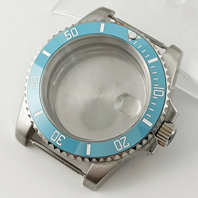 Goutent 40mm Sapphire Crystal Watch Case Blue Ceramic Bezel Fit NH34 NH35 NH36 ETA 2824 PT5000 ST2130 Movement