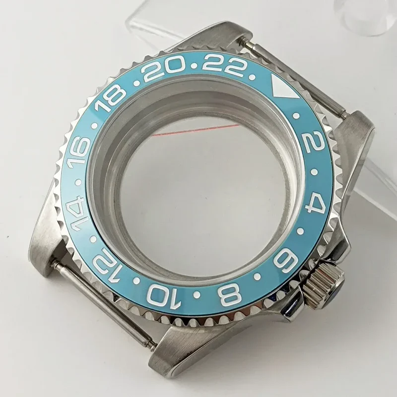 Goutent 40mm Sapphire Crystal Watch Case Blue Ceramic Bezel Fit NH34 NH35 NH36 ETA 2824 PT5000 ST2130 Movement
