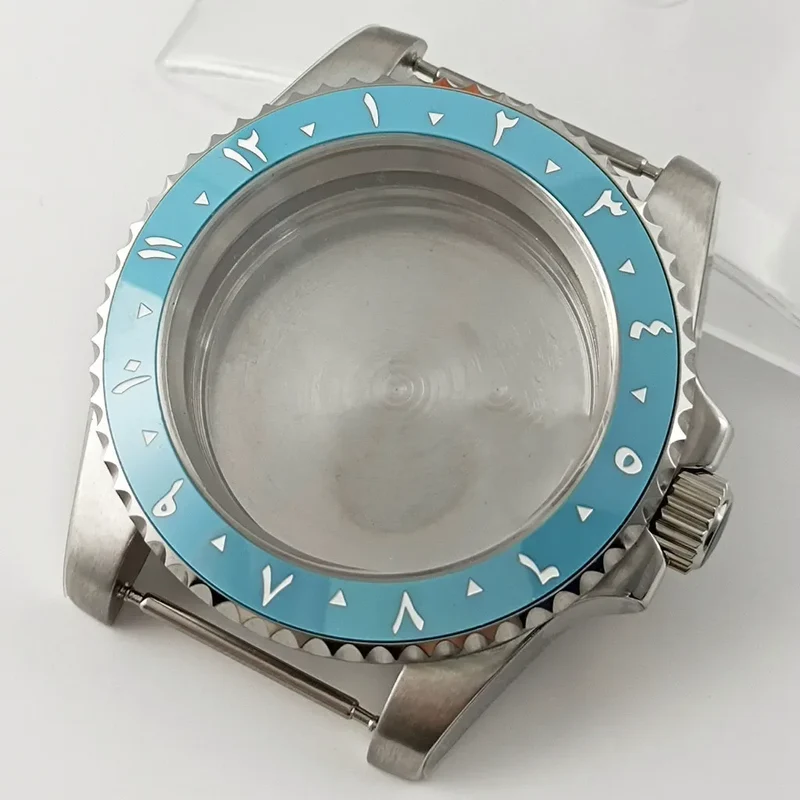 Goutent 40mm Sapphire Crystal Watch Case Blue Ceramic Bezel Fit NH34 NH35 NH36 ETA 2824 PT5000 ST2130 Movement