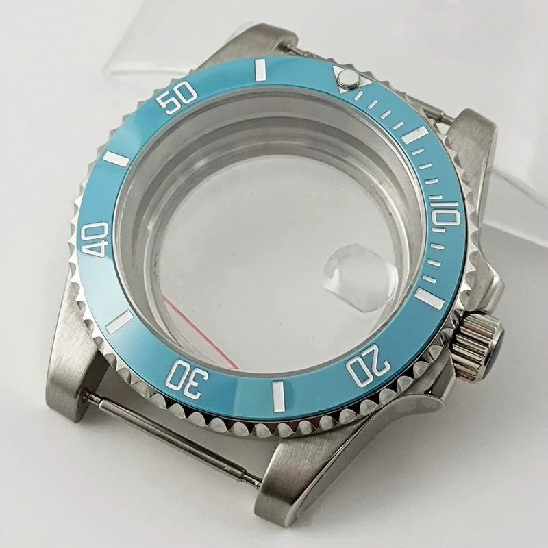 Goutent 40mm Sapphire Crystal Watch Case Blue Ceramic Bezel Fit NH34 NH35 NH36 ETA 2824 PT5000 ST2130 Movement