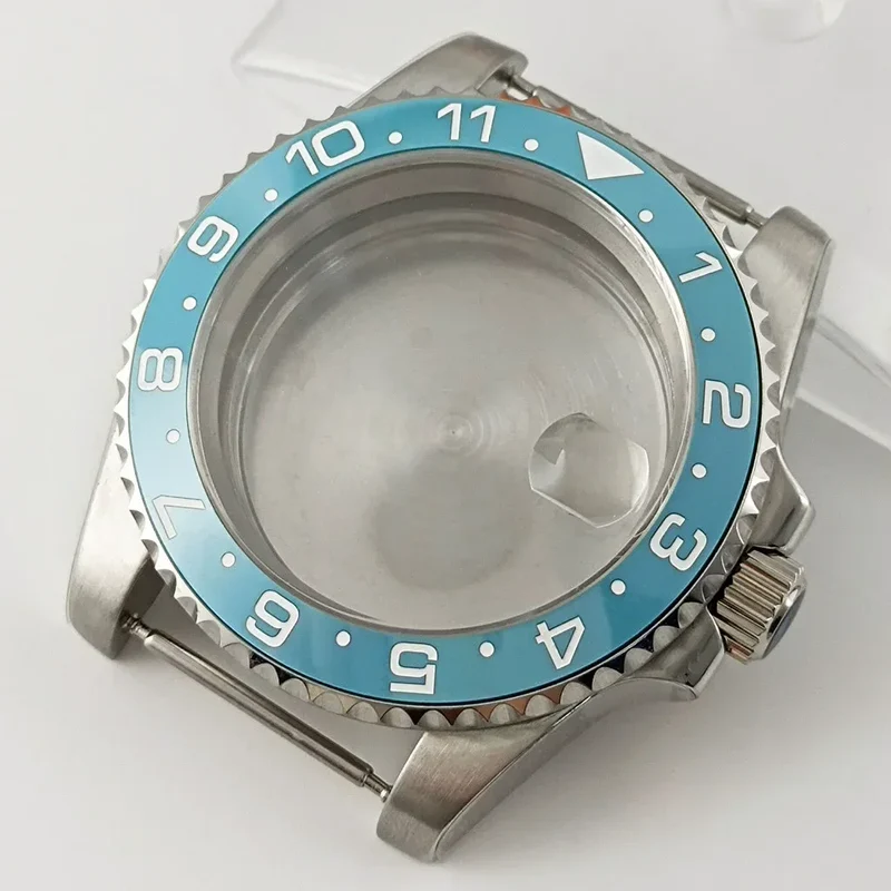 Goutent 40mm Sapphire Crystal Watch Case Blue Ceramic Bezel Fit NH34 NH35 NH36 ETA 2824 PT5000 ST2130 Movement