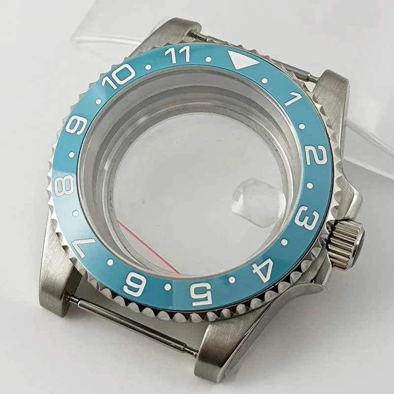 Goutent 40mm Sapphire Crystal Watch Case Blue Ceramic Bezel Fit NH34 NH35 NH36 ETA 2824 PT5000 ST2130 Movement