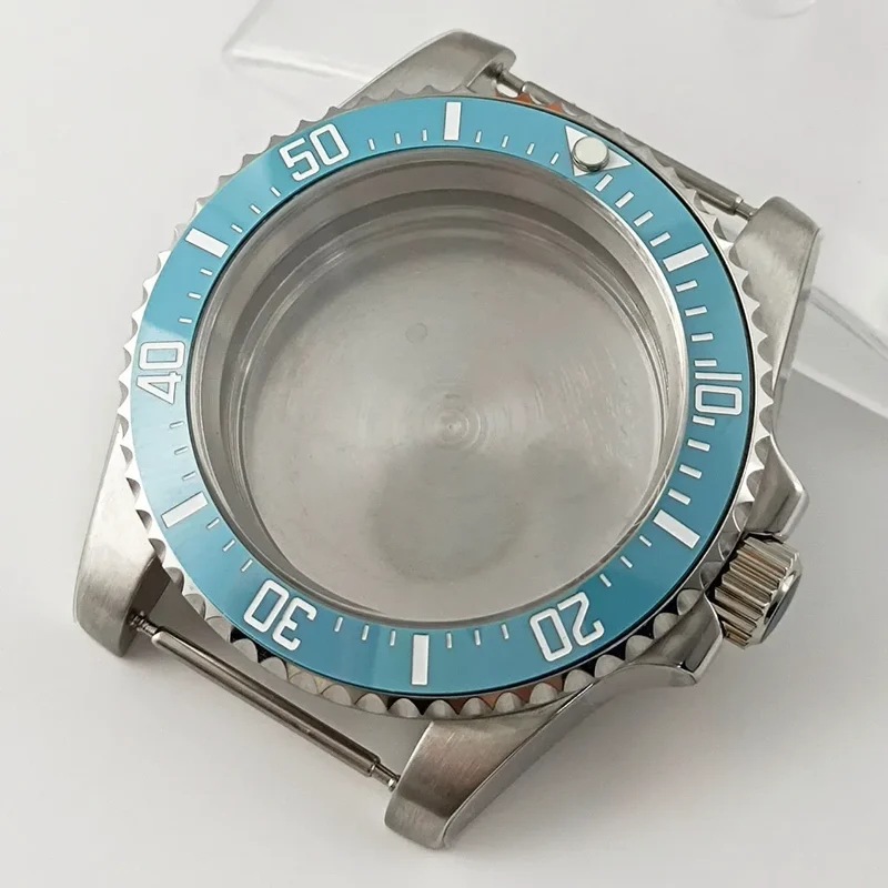 Goutent 40mm Sapphire Crystal Watch Case Blue Ceramic Bezel Fit NH34 NH35 NH36 ETA 2824 PT5000 ST2130 Movement