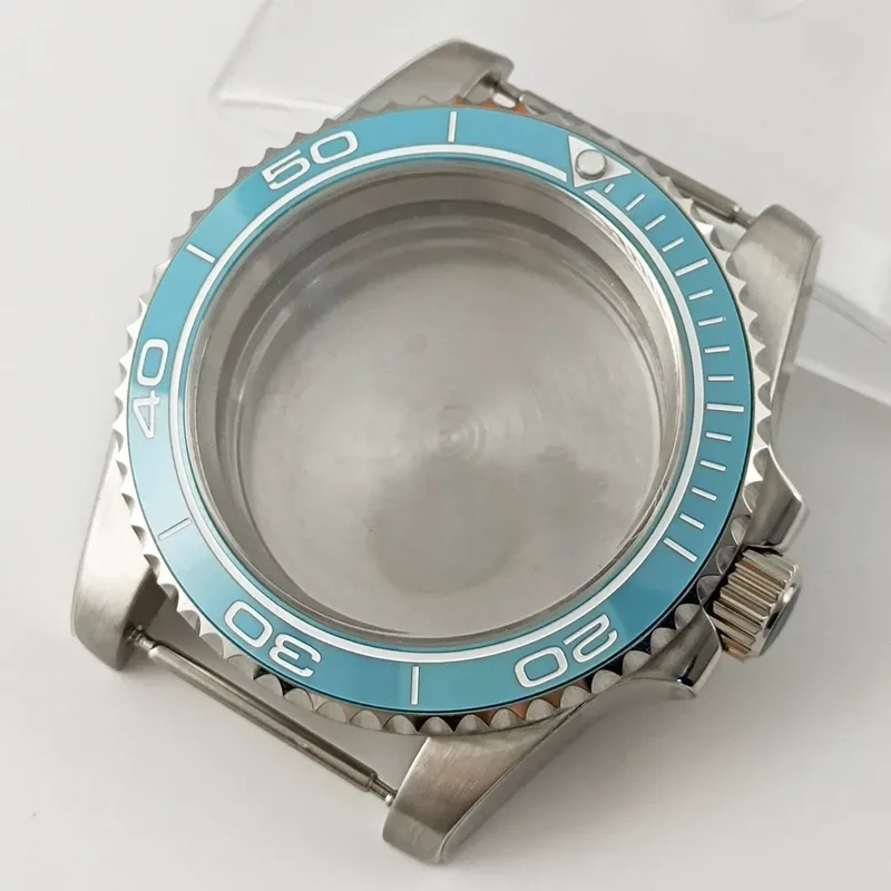 Goutent 40mm Sapphire Crystal Watch Case Blue Ceramic Bezel Fit NH34 NH35 NH36 ETA 2824 PT5000 ST2130 Movement