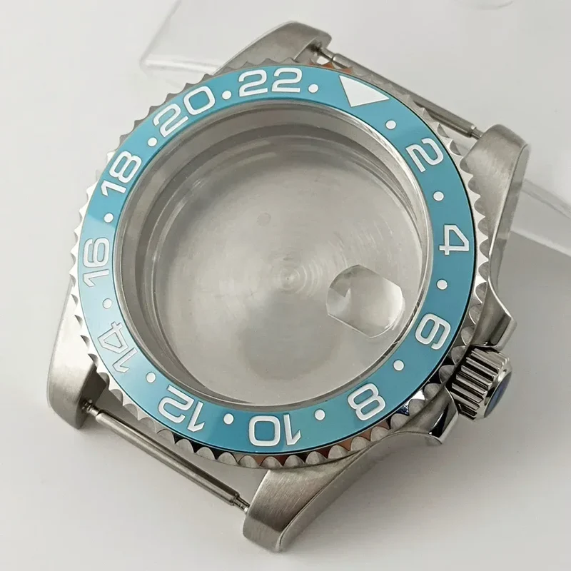 Goutent 40mm Sapphire Crystal Watch Case Blue Ceramic Bezel Fit NH34 NH35 NH36 ETA 2824 PT5000 ST2130 Movement