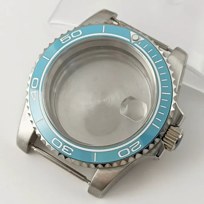 Goutent 40mm Sapphire Crystal Watch Case Blue Ceramic Bezel Fit NH34 NH35 NH36 ETA 2824 PT5000 ST2130 Movement
