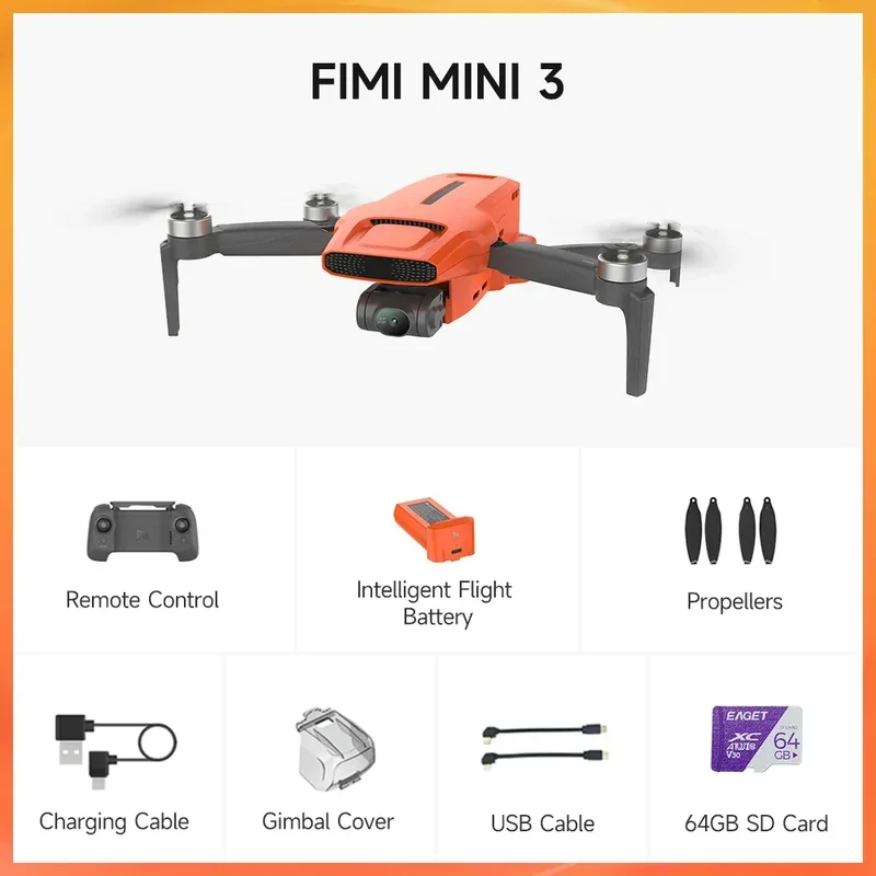 FIMI MINI 3 new Camera Drone 249g 4K 60fps AI Super Night Video 9KM flight distance 1/2-inch 48MP Sensor mini pro drone